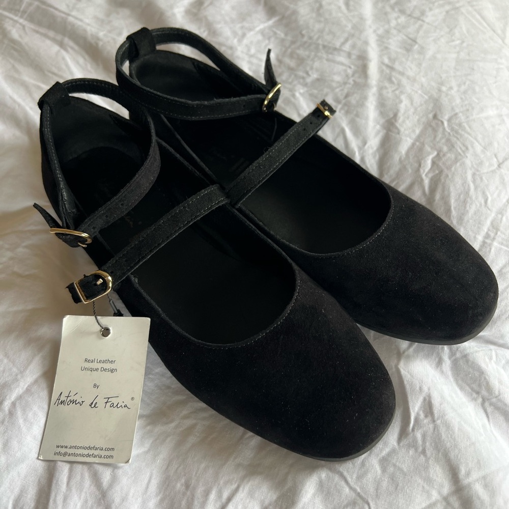 Antonio de Faria black leather Mary Jane size 38
